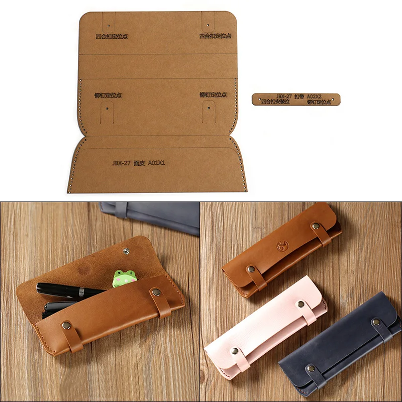 Case Stationery Box Sewing Pattern Hard Kraft Paper Diy Template 19cm*7cm Design