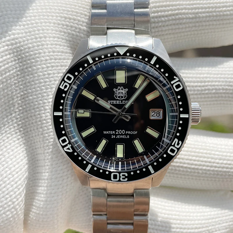 

Часы STEELDIVE 62AMS Мужские механические с сапфировым стеклом, 200 м