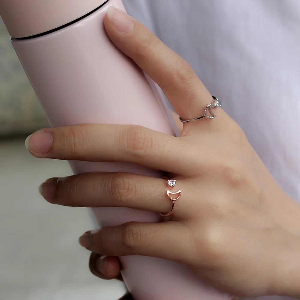 Женское кольцо Trusta из серебра 100% пробы с розой и Луной|Кольца| |