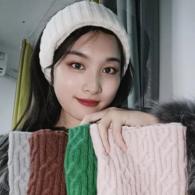 

Корейский женский вязаный кашемировый эластичный накладной воротник Снуд женский зимний толстый шерстяной ветрозащитный Теплый шарф для ...