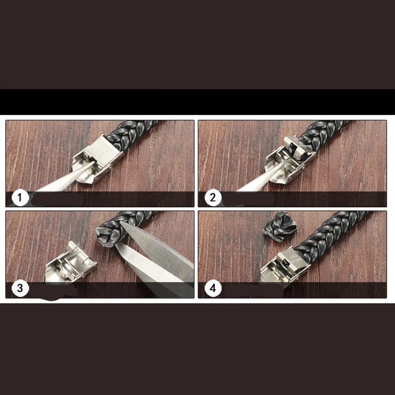 Мужской кожаный браслет из нержавеющей стали шарм модные украшения подарок для