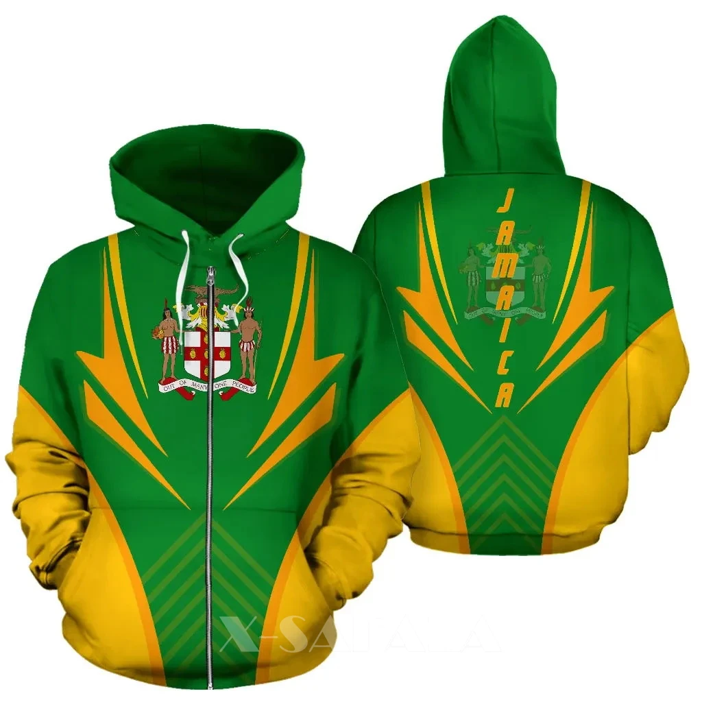 

Jamaica Hoodie (Zip) Coat Of Arms 3D Full Print Size Hoodie Man Women Outwear Zipper Pullover Sweatshirt Unisex-1