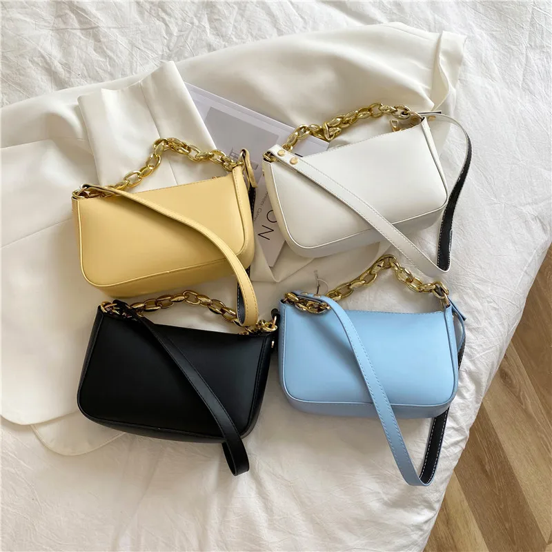 

Small Shoulder Bags for Women 2021 Luxury Designer Handbag Lady Chain Tote PU Leather Messenger Crossbody Bags Sac Femme White