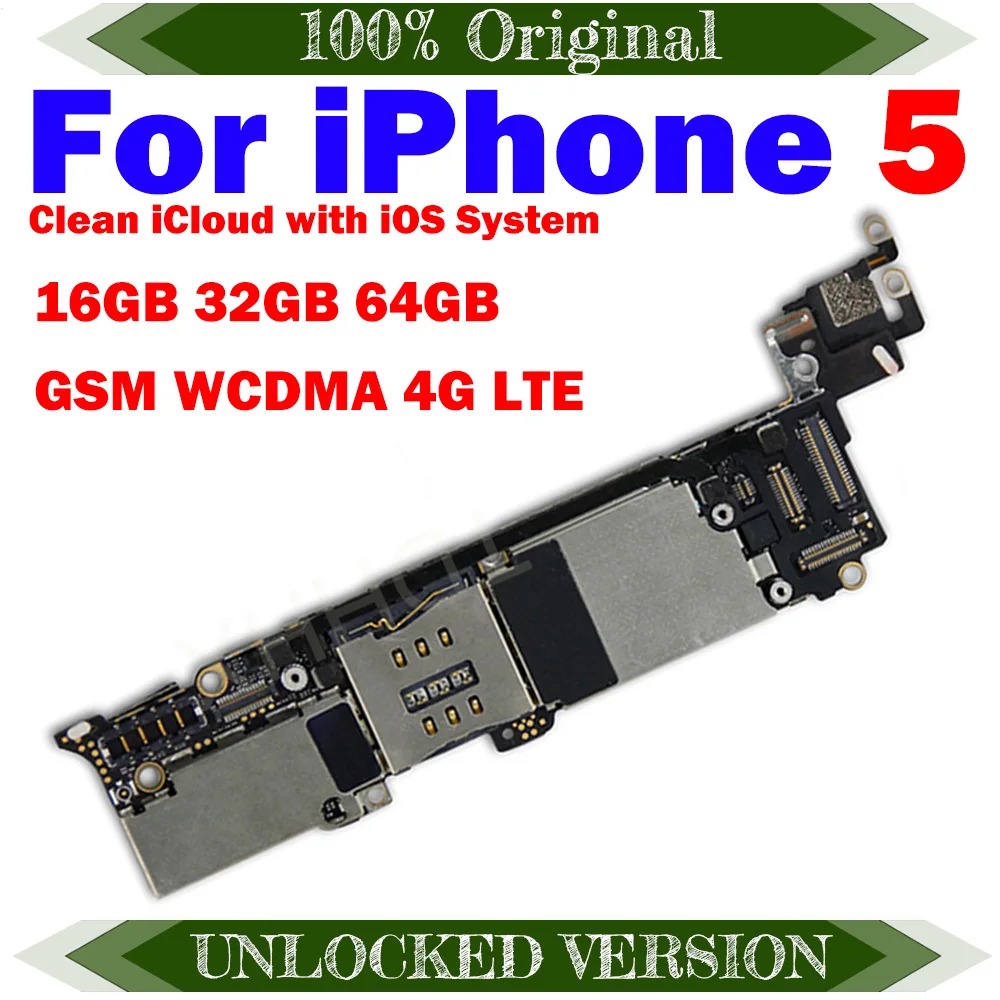 

Free iCloud good working motherboard for iphone 5 5G Original IOS system mainboard+chips 16GB 32GB 64GB logic board