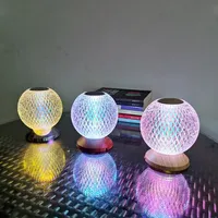 Acrylic Crystal Ball Night Light LED Table Lamp Touch Sensor Portable Decorative Lamp Bar For Bedroom Decoration Gift Lighting 2