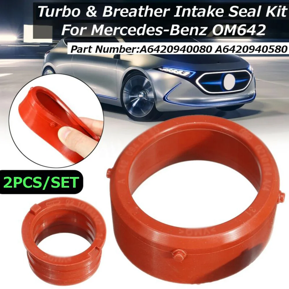 

2PCSTurbo Intake Seal Ring&Engine Breather Seal For Mercedes-Benz OM642 Turbo Intake Seal Ring Kit A6420940080 A6420940580