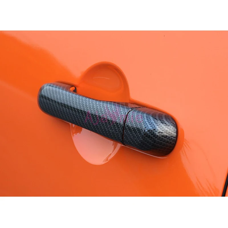 

Для Jeep Renegade 2016 2017 2018 углеродное волокно цветные дверные ручки Крышка панель протектор автомобиля Стайлинг Аксессуары