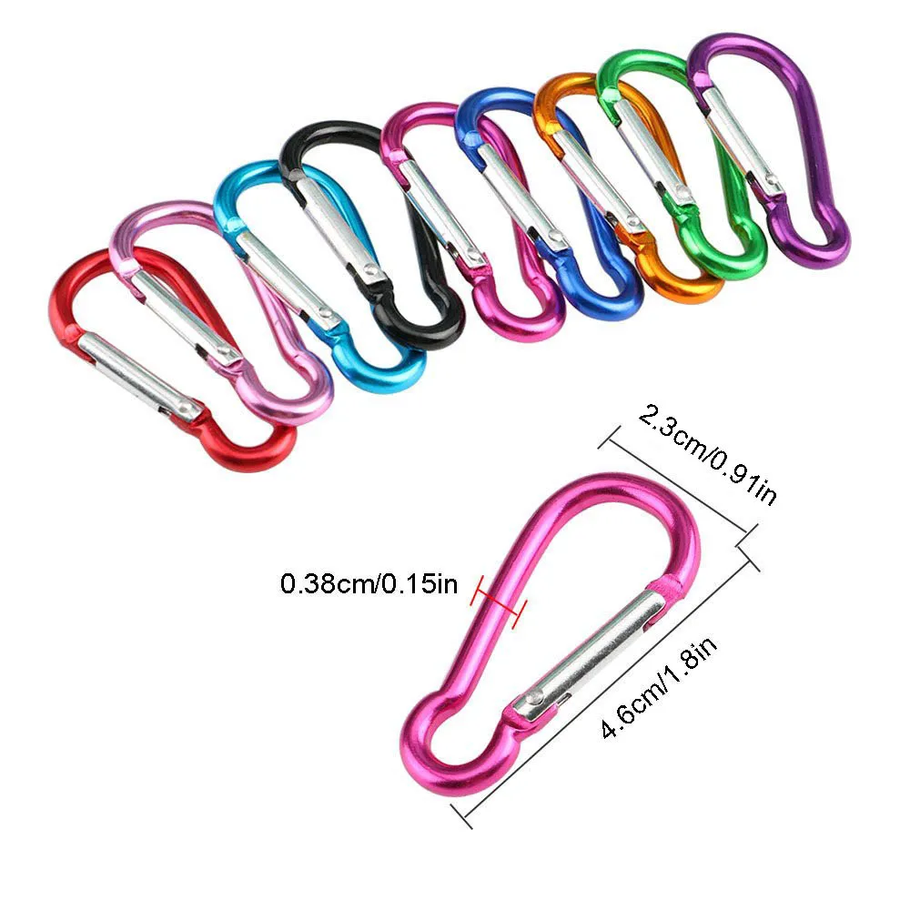 

1/5/10PCS Climbing Button Carabiner Camping Hiking Hook Outdoor Sports Multi Colors Aluminium Safety Buckle Keychain