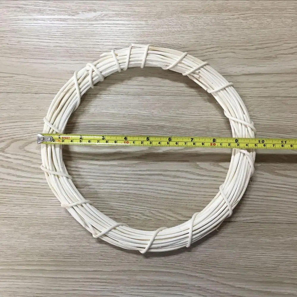 Round 25cm Белая звезда круглая форма венок из ротанга лоза цветок венок гирлянда на Рождество год Свадьба Вечеринка домашняя дверь DIY Украшение - Цвет: Round 25cm