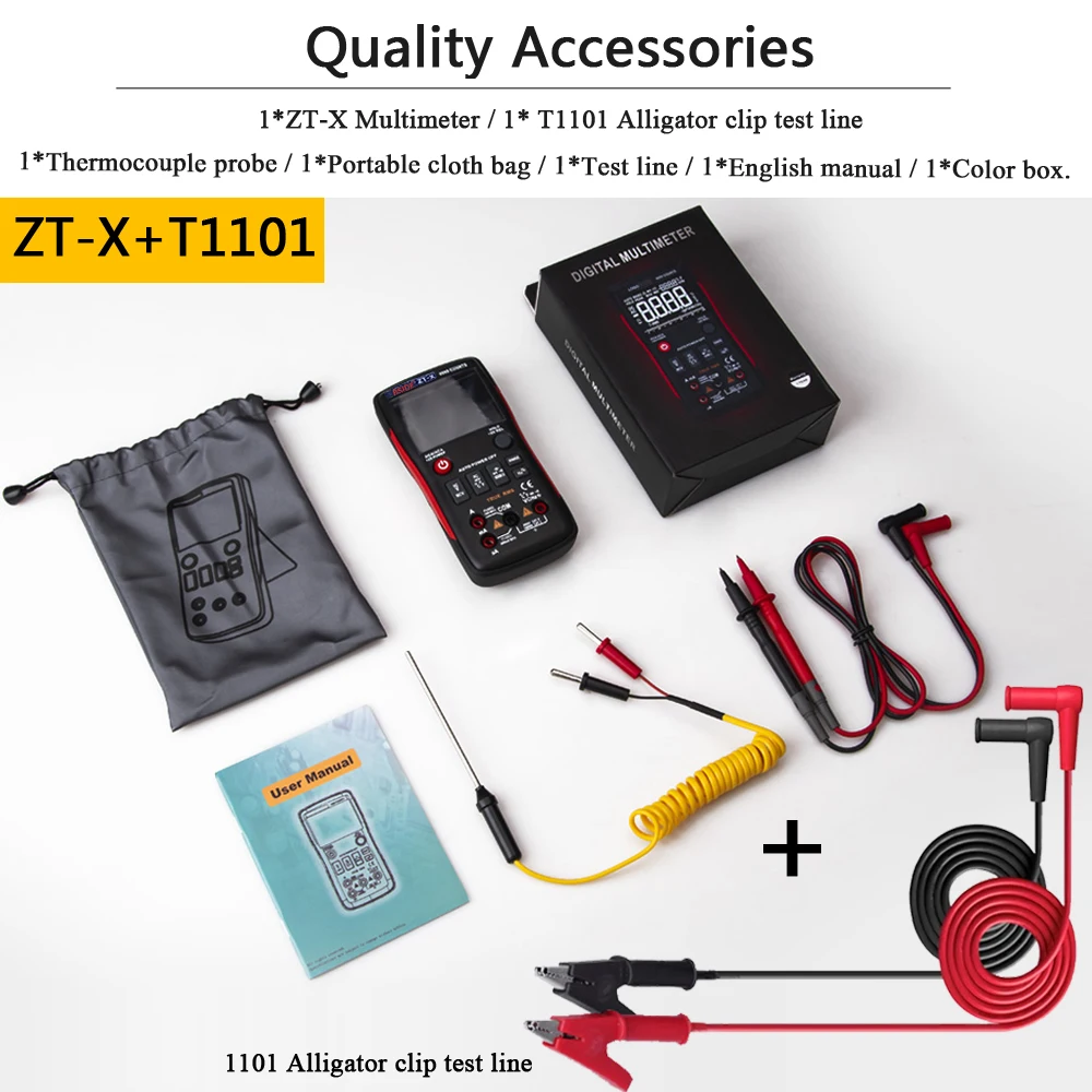 

BSIDE ZT-X Digital Multimeter 9999 T-RMS Auto Range EBTN LCD DC AC Voltmeter Ammeter Analog Lcr Meter capacitor Ohm NCV Tester