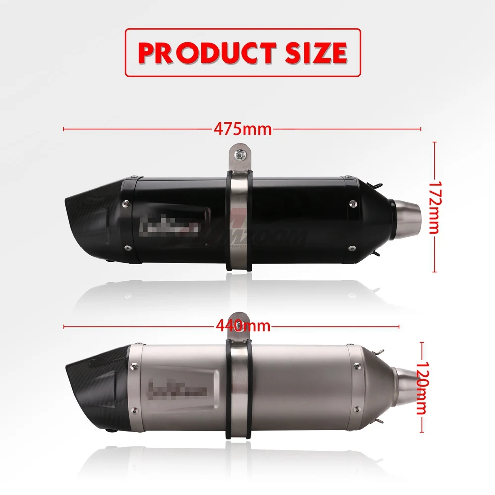 51 мм Универсальный настоящий углерод из волокна Выхлопной Трубы Мотоцикла