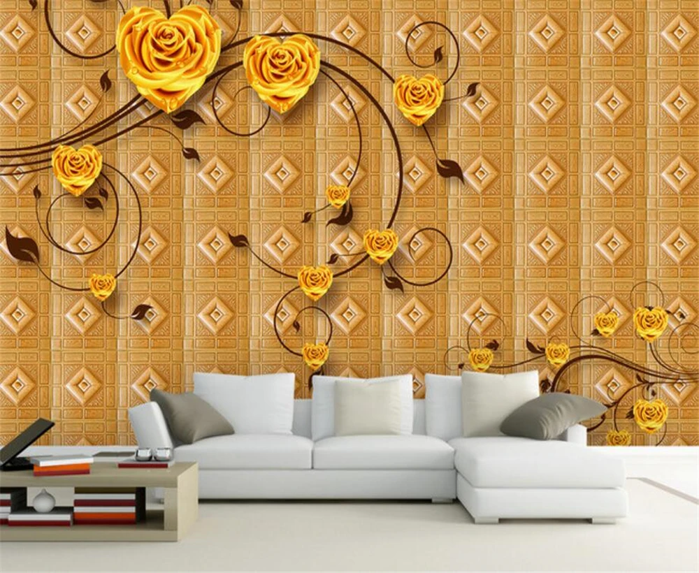 

3D рельефный фон для телевизора, Большие европейские обои на заказ, роскошные винтажные настенные декоративные обои