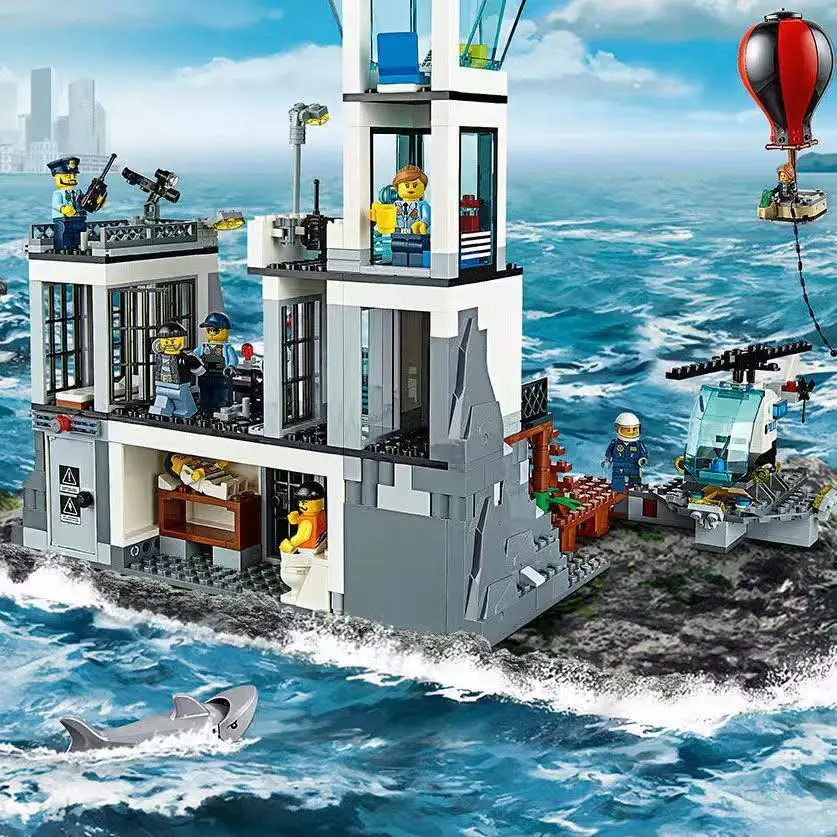 

Boys series military city maritime prison island popit compatible puzzle assembling children's building block toys