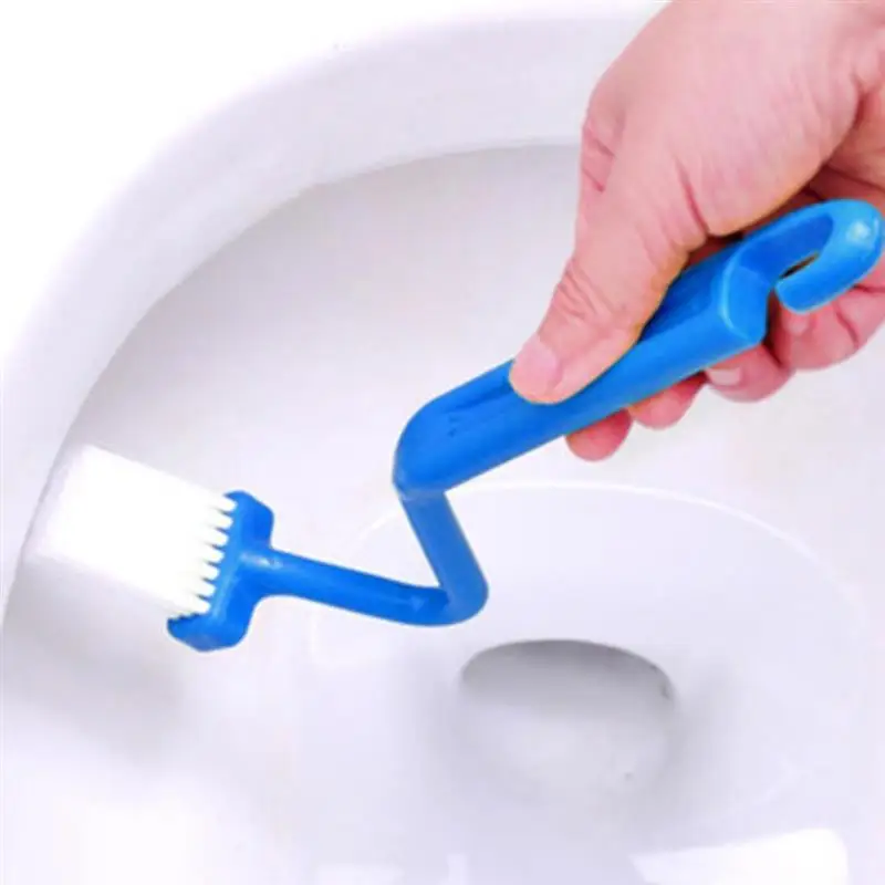 

2 Pcs Toilet Cleaning Brush Bathroom Cleaning Accessories Portable Toilet Brush Corner Brush Bending Handle Scrubber Curved