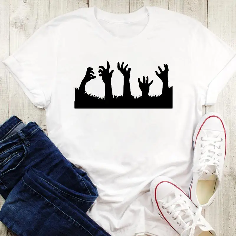 

Fall Autumn Cat Pumpkin Funny Cute Graphic Print Tees Women Halloween Thanksgiving Female Style Cartoon Tops Tshirt T-Shirt