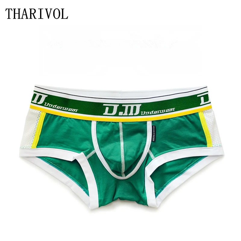 THARIVOL новые мужские трусы с низкой талией окантованы Яркой Цветной Тесьмой Штаны