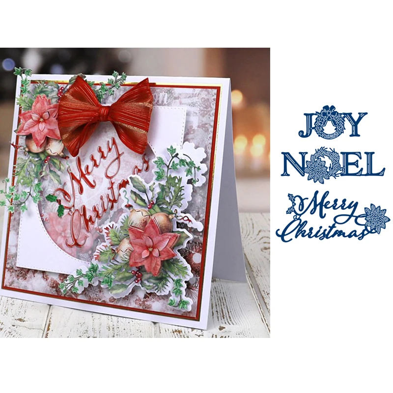 

New DIES Merry Christmas JOY Cutting Dies Embossing Folder Stencil Template Scrapbooking Album Decor DIY Handcraft