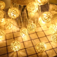 102040 leds rattan balls string lights battery moon star holiday christmas garland lights for patio wedding party new year