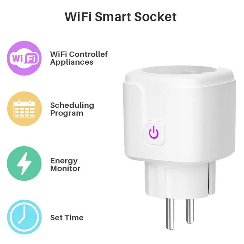 

EU Smart Wifi energy Power meter Plug with Power Monitor Smart Home Wifi Wireless Socket Outlet Works with Alexa Google Home