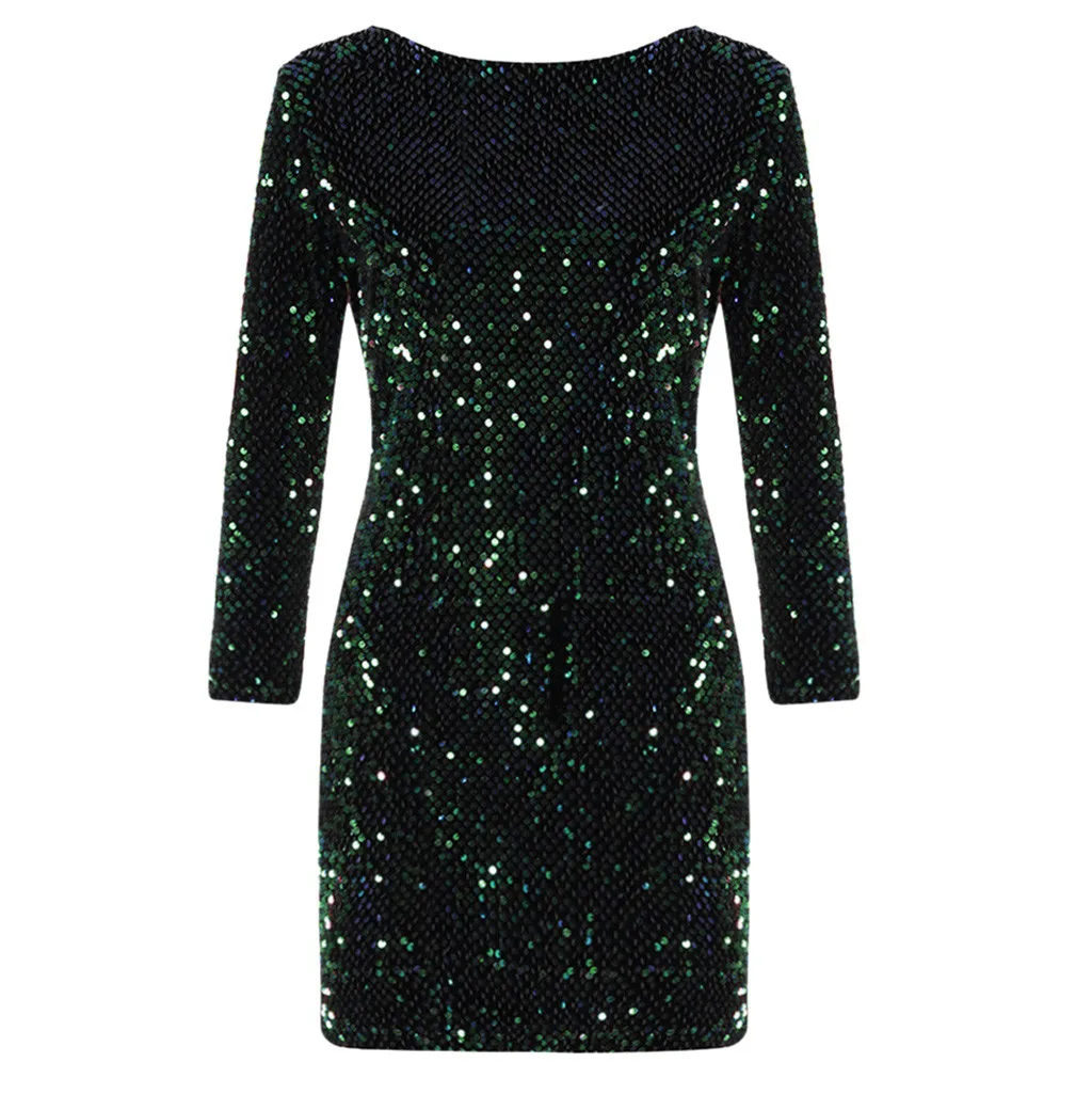 Женское рождественское платье с V-образным вырезом на спине облегающие вечерние