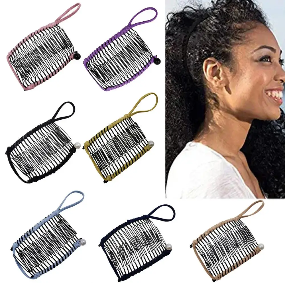 

New Vintage Unisex Lazy Banana Combs Flexibel Hairclip Stretchable Double Slide Comb Clip Hairpins Hair Tools Banana Hair Clip