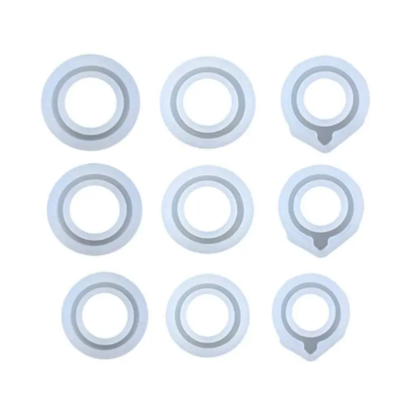 

9Pcs Assorted Sizes DIY Ring Silicone Mold Jewelry Pendant Rings Resin Casting K3ND