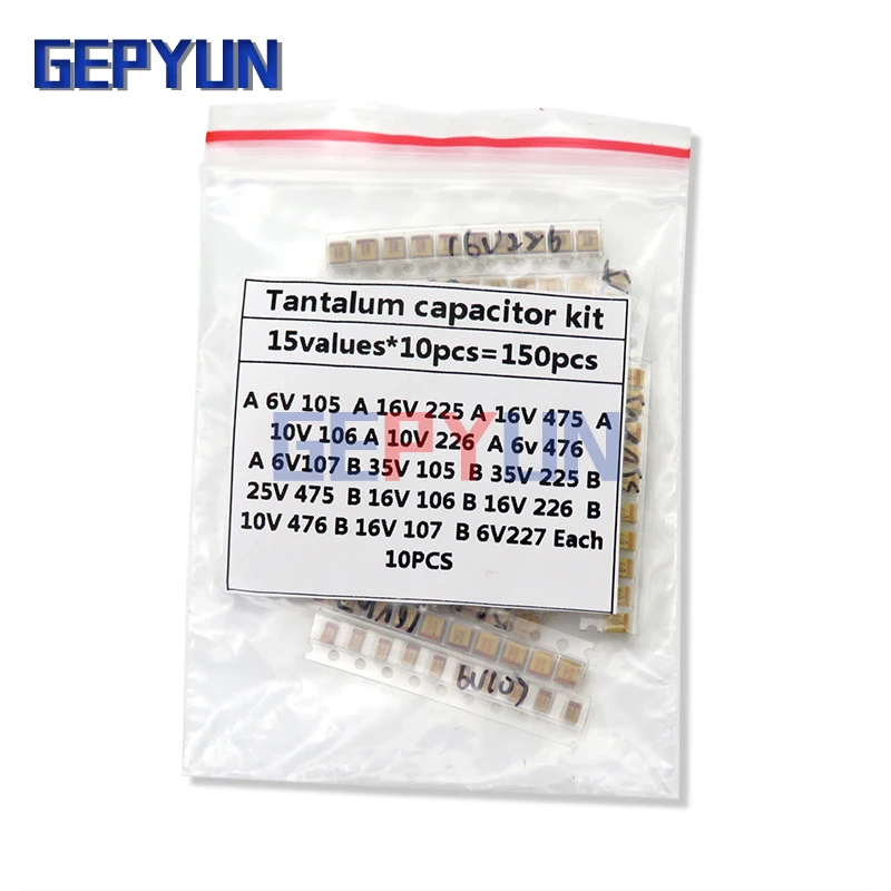 

15 значений для поверхностного монтажа, искусственная кожа, 1 мкФ Ф-220 мкФ, A/B чехол, искусственная кожа 1 мкФ, 2,2 мкФ, 4,7 мкФ, 10 мкФ Ф, 47 мкФ, конден...