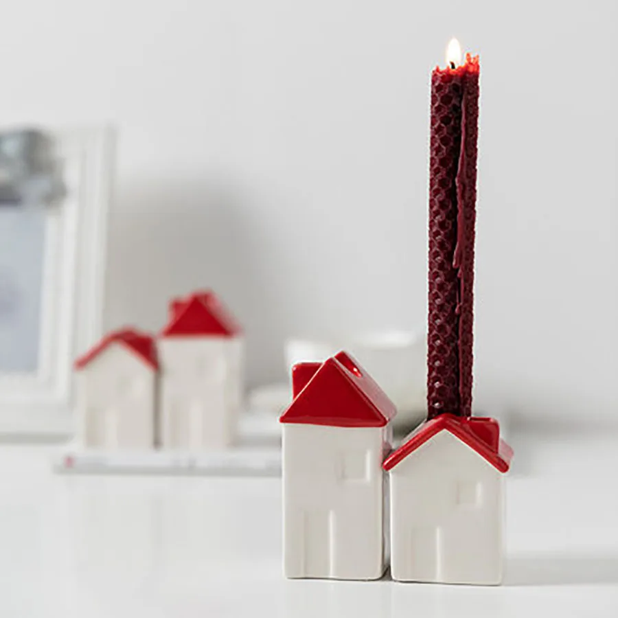 Nordic Творческий подсвечник красный дом простой домашний Гостиная стол Керамика