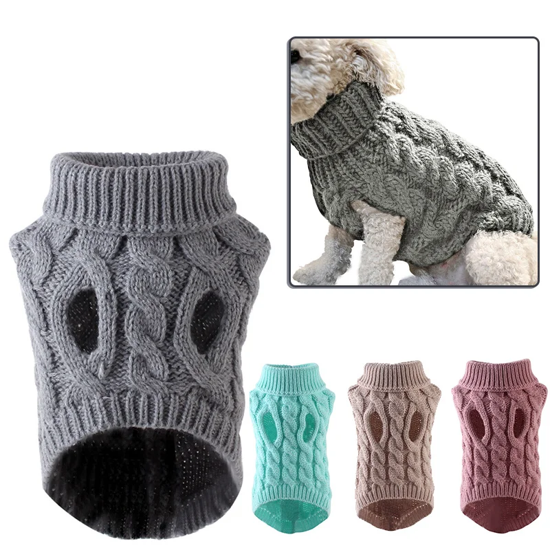 

Pet Dog Clothes Cute Soft Sweater Pure Color Pet Winter Autumn Clothes