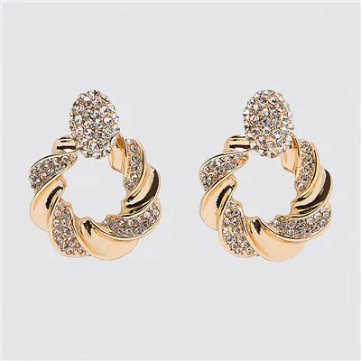 JURAN ZA, новая мода, геометрические висячие серьги с кристаллами,, Boho, ручной работы, висячие серьги для женщин, ювелирное изделие, подарок - Окраска металла: 52929-WH