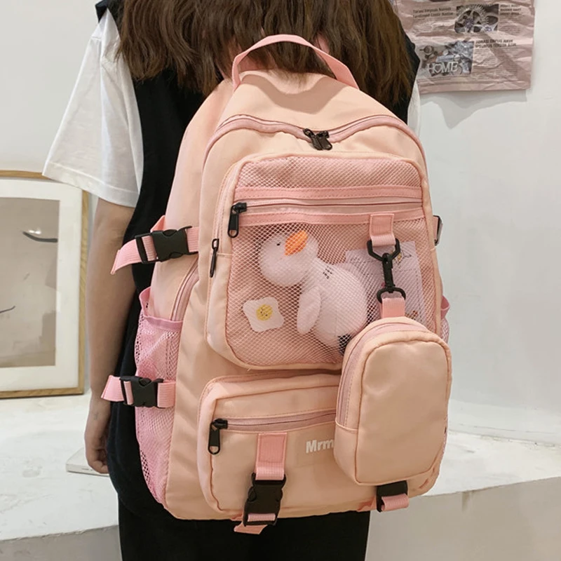 

Водонепроницаемый рюкзак EnoPella для женщин и мужчин, модная вместительная школьная сумка для книг для ноутбука, Черный дорожный ранец