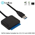 Кабель-переходник LccKaa USB 3,0 на Sata, кабель-конвертер USB 3,0 для жестких дисков Samsung Seagate WD 2,5 3,5 HDD SSD-адаптер
