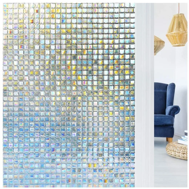 

3D No Glue Static Decorative Privacy Window Mosaic Films for Glass Non-Adhesive Heat Control Anti UV Tinted Sticker