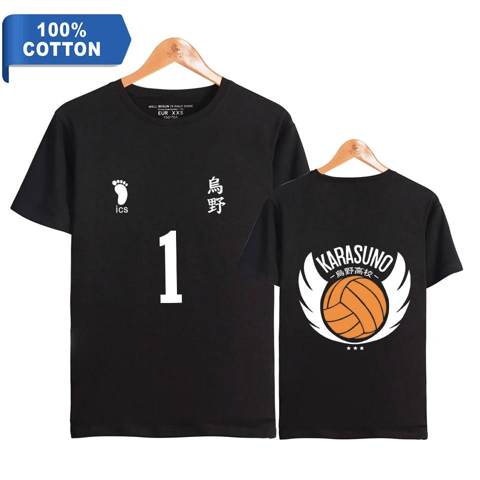 

T shirt haikyuu Cosplay Costume Uniform Figure 3D Print Tshirt Short Sleeve bokuto hinata Cotton T-shirt Black Tee Tops Summer