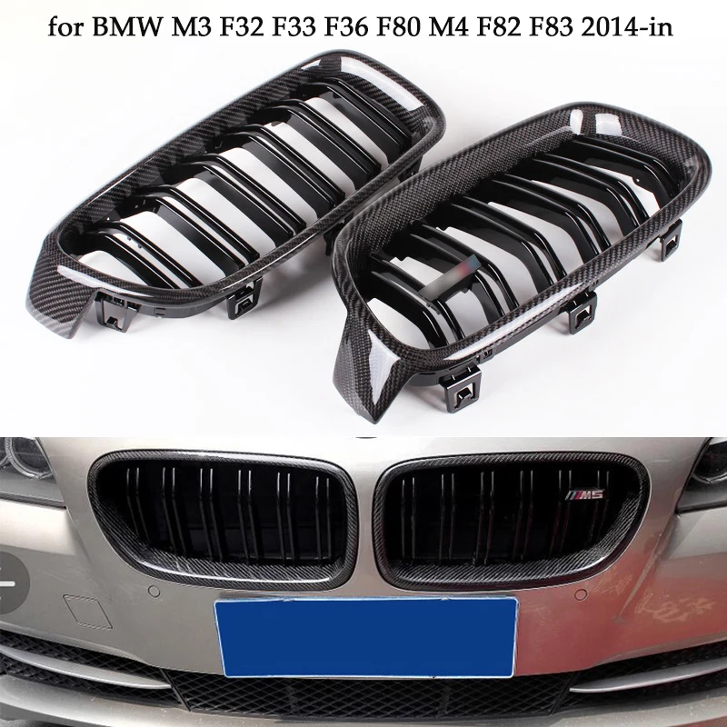 Автомобильный передний гриль из углеродного волокна гоночный матовый/черный