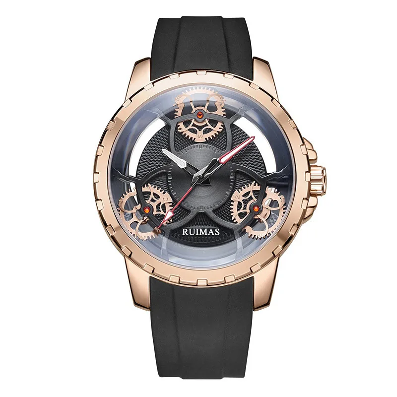 Мужские кварцевые часы Rimas RUIMAS спортивные с полым подвесным циферблатом топ