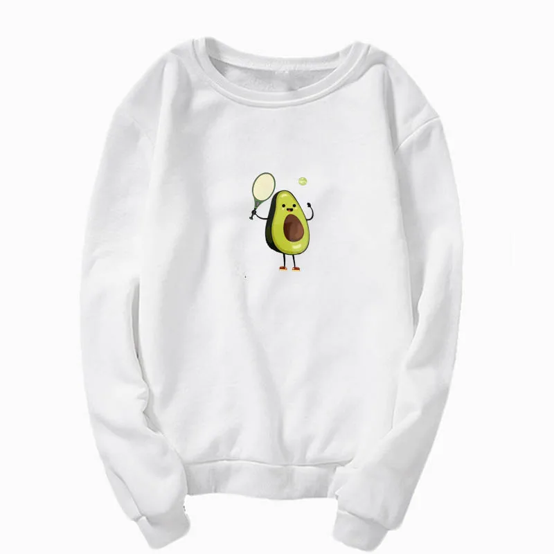 o-Sweatshirt 8 Милая мультяшная толстовка с авокадо, толстовка с капюшоном, кавайный принт, топ, модная Толстовка с принтом для девушек, Женская толстовка, одежда в стиле хип-хоп - Цвет: o-Sweatshirt 8