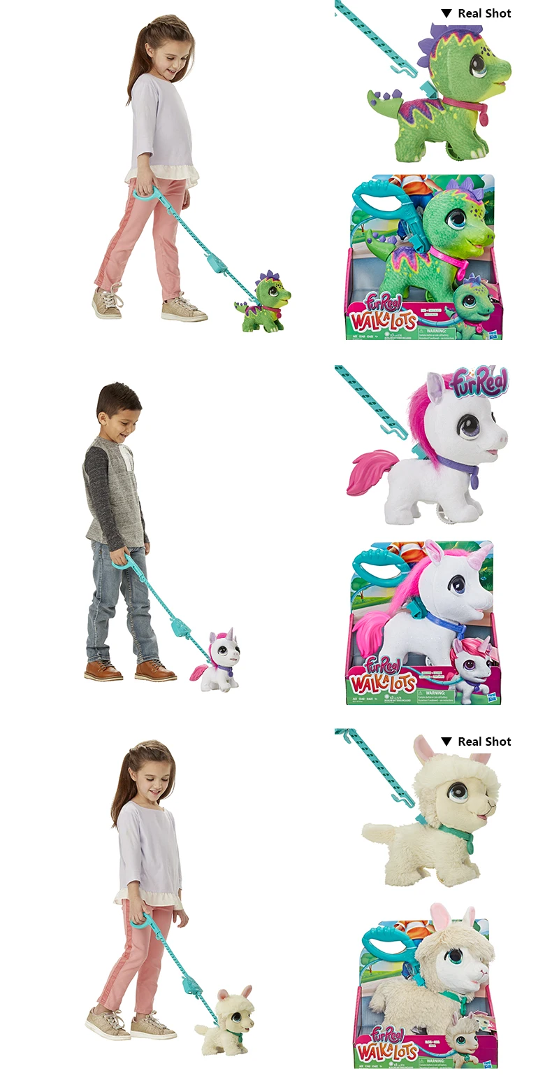 Hasbro FurReal Friends Walkalots большой Wags Единорог кошка, большая собака, котенок, Lil' Wags кролик, ходунки мех Домашние животные игрушки и подарки для детей