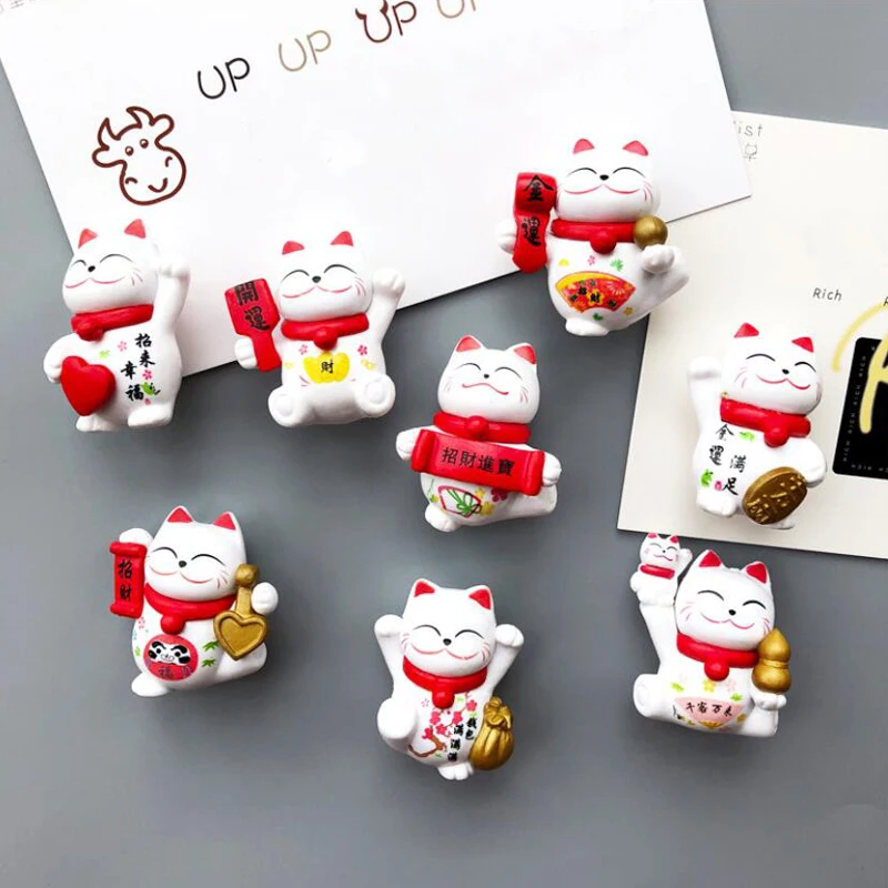 

Creative Refrigerator Magnet Sticker Cute Zhaocai Cat Decoration Magnet Sticker Sticky Note Cute Refrigerator Magnet Sticker