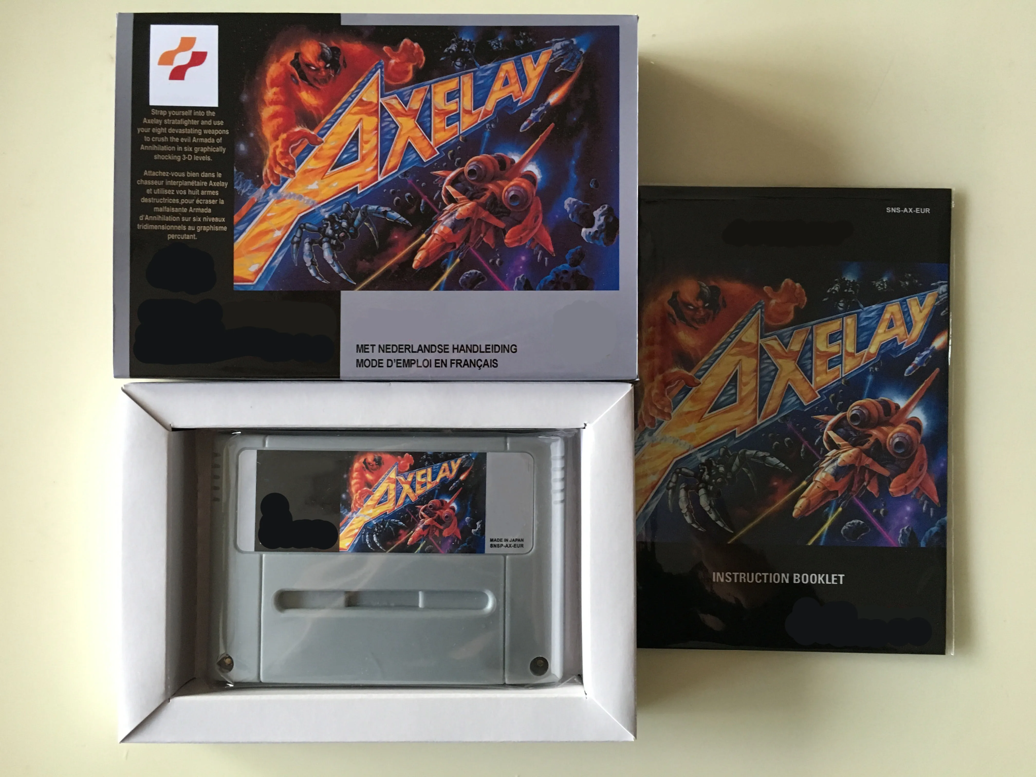 16 битные игры ** Axelay (версия PAL! Коробка + инструкция картридж!)|axelay| |