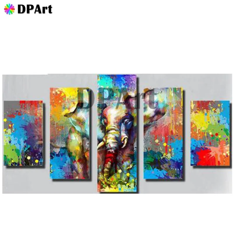 

5PCS Diamond Painting 5D Full Square/Round Drill Watercolor Elephant Daimond Embroidery Painting Cross Stitch Mosaic Pic M737