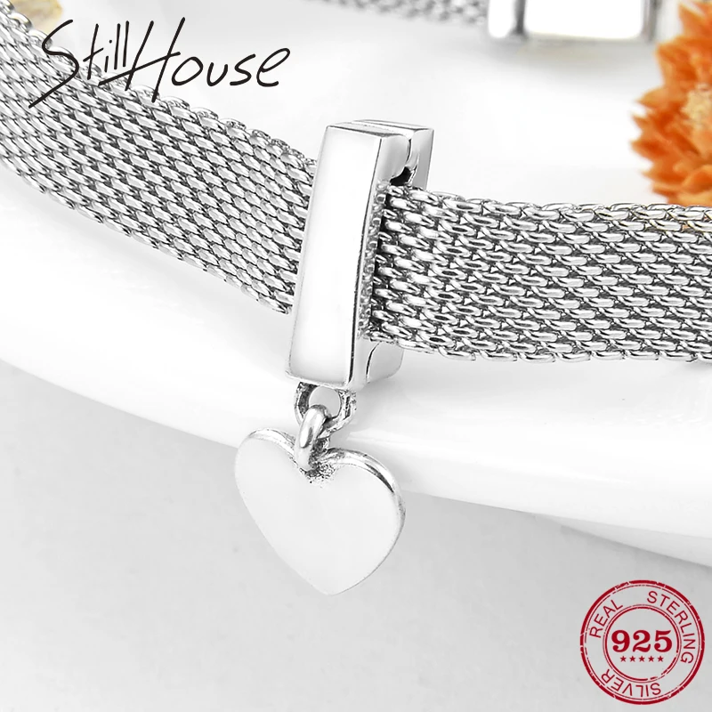 Hot sale 925 Sterling Silver clips beads dangle heart Fit Reflections Bracelet Original Clip Charm Women Jewelry | Украшения и