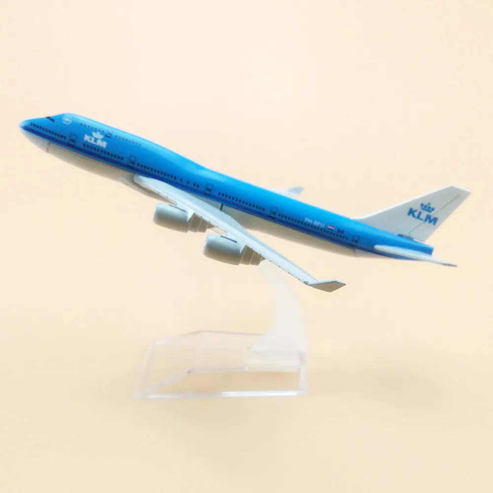 16 см металлический летательный аппарат Φ KLM B747 дыхательные пути Боинг 747 400