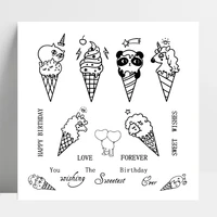 azsg panda unicorn ice cream clear stamps for diy scrapbookingcard makingalbum decorative silicone stamp crafts