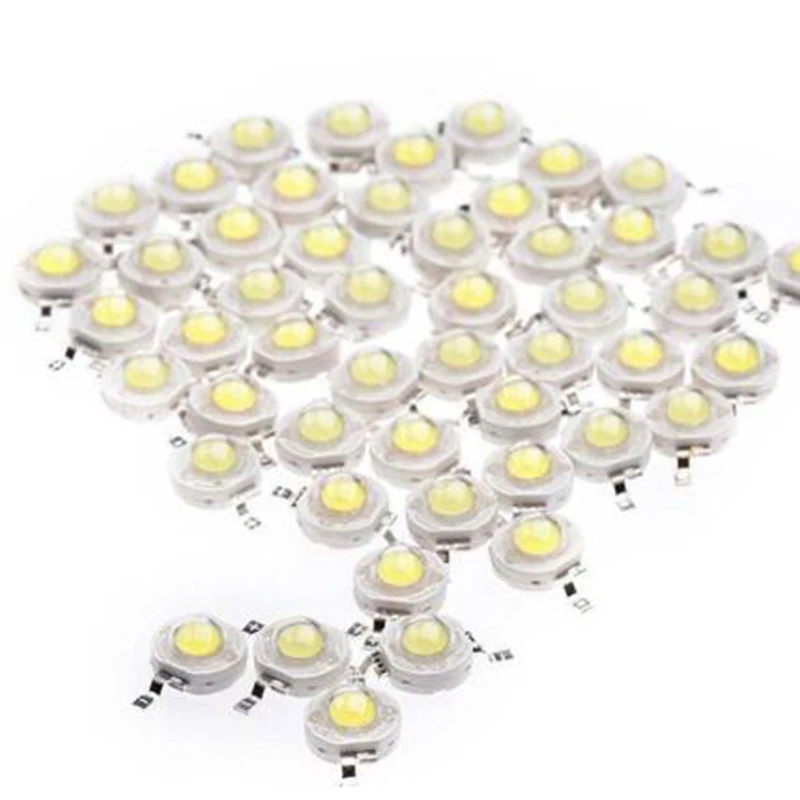 

LED Light Beams High Power 120Pcs 1 W LED White Lamp Beads 6000K Light Emitter Components Diode Lamp Beads DIY Lighting-ABUX