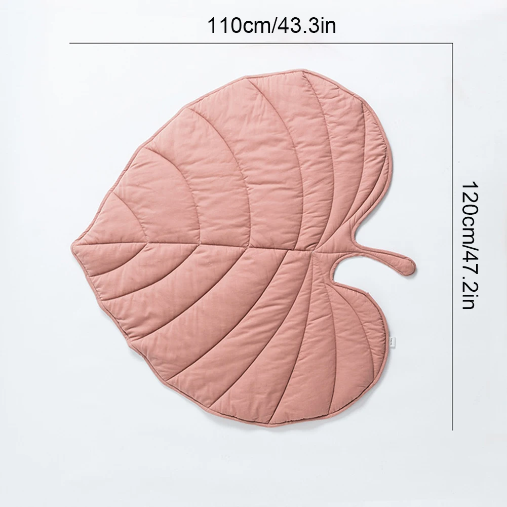 

Nordic Baby Leaf Rug Soft Cotton Floor Mat Rugs Kids Bedroom Nursery Leaves Carpet Blanket Living Room Home New Year Decoration