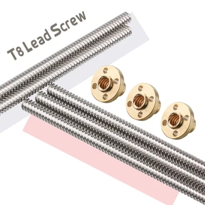 1 комплект RepRap 3D-принтеры 100200300400500600 THSL-300-8D для пальцев, искусственные бриллианты, Т-образный шаговый двигатель, ходовой винт диаметром 8 мм с резьбой 8 мм с Медь гайка
