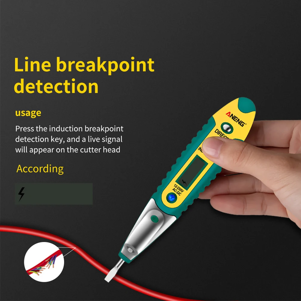 ANENG AC/DC 12-250V Non-contact LCD Digital Display Tester Screwdriver Power Outlet Electrical Voltage Detector Pen with Light |