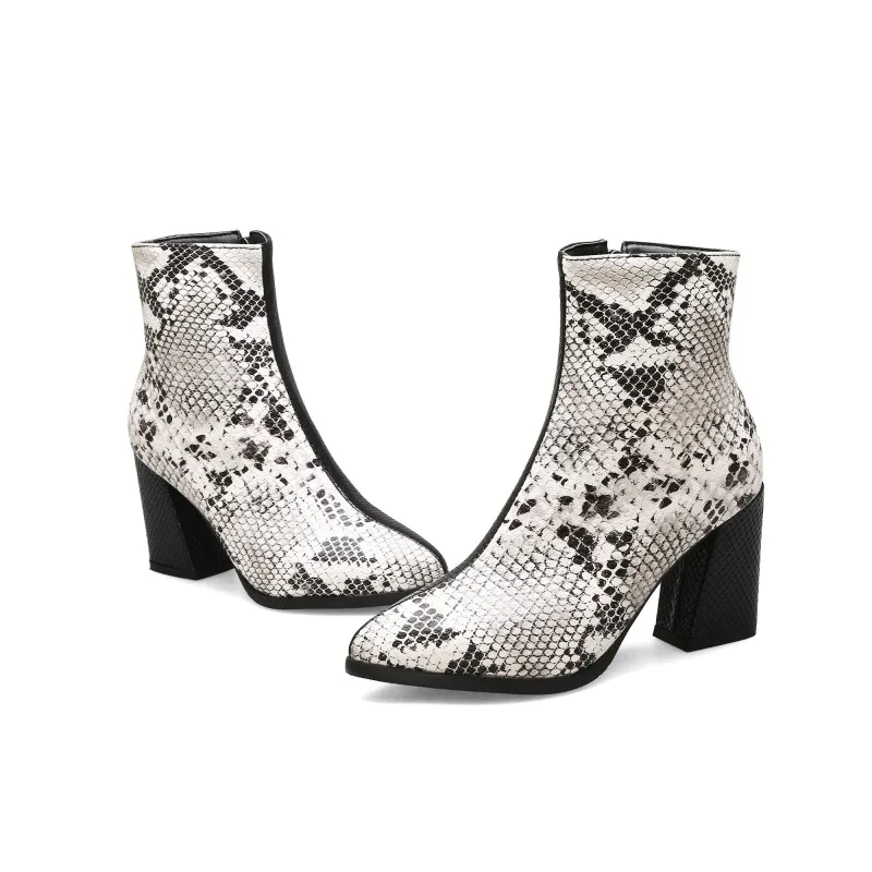 Женские ботильоны на молнии сбоку с леопардовым принтом | Обувь