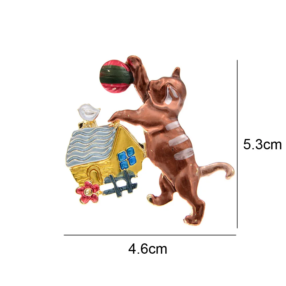 Женская эмалированная брошь CINDY XIANG в виде мяча кошки Милого Животного с кошечкой